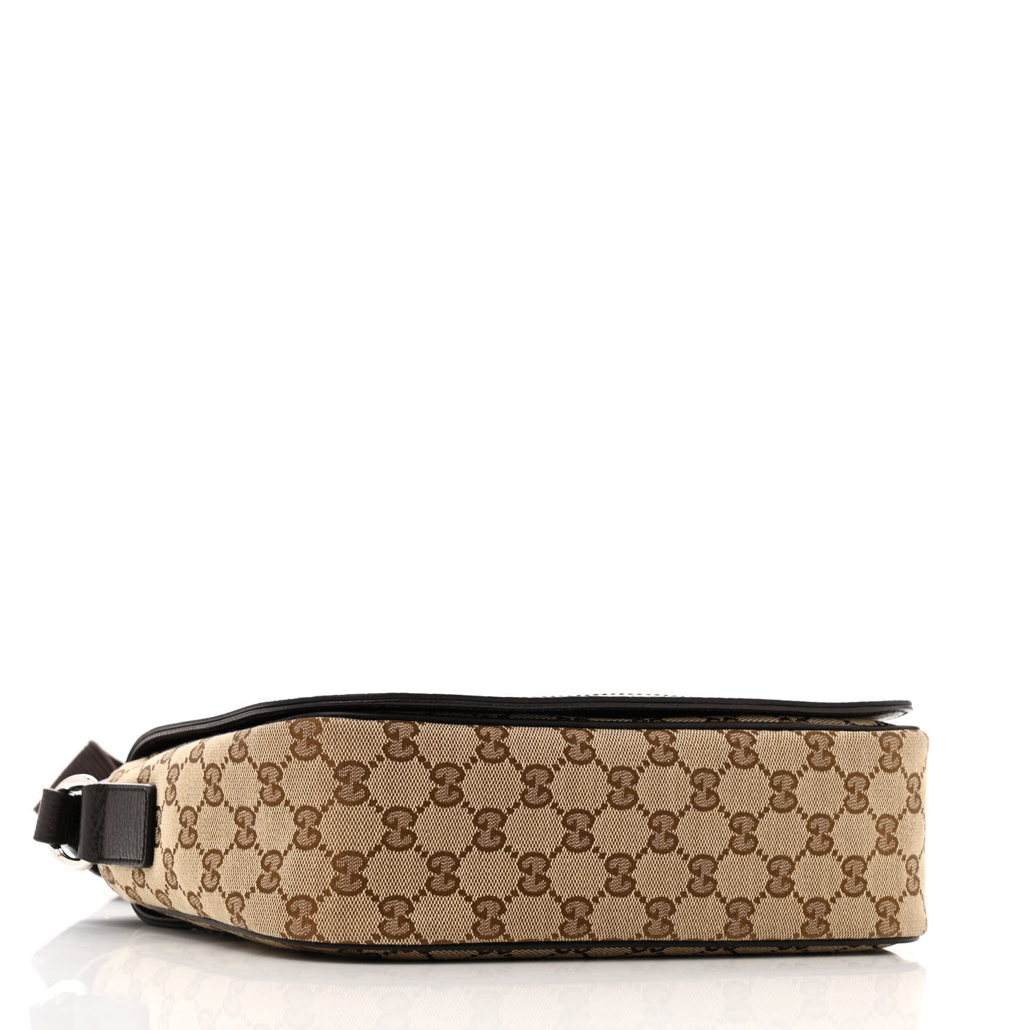 Gucci Monogram Flap Messenger Bag Beige Dark Brown 4 of 13