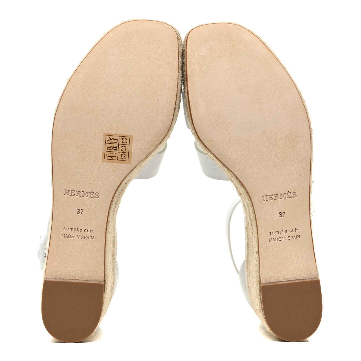 Goatskin Elda Espadrille Wedge Sandals 37 White