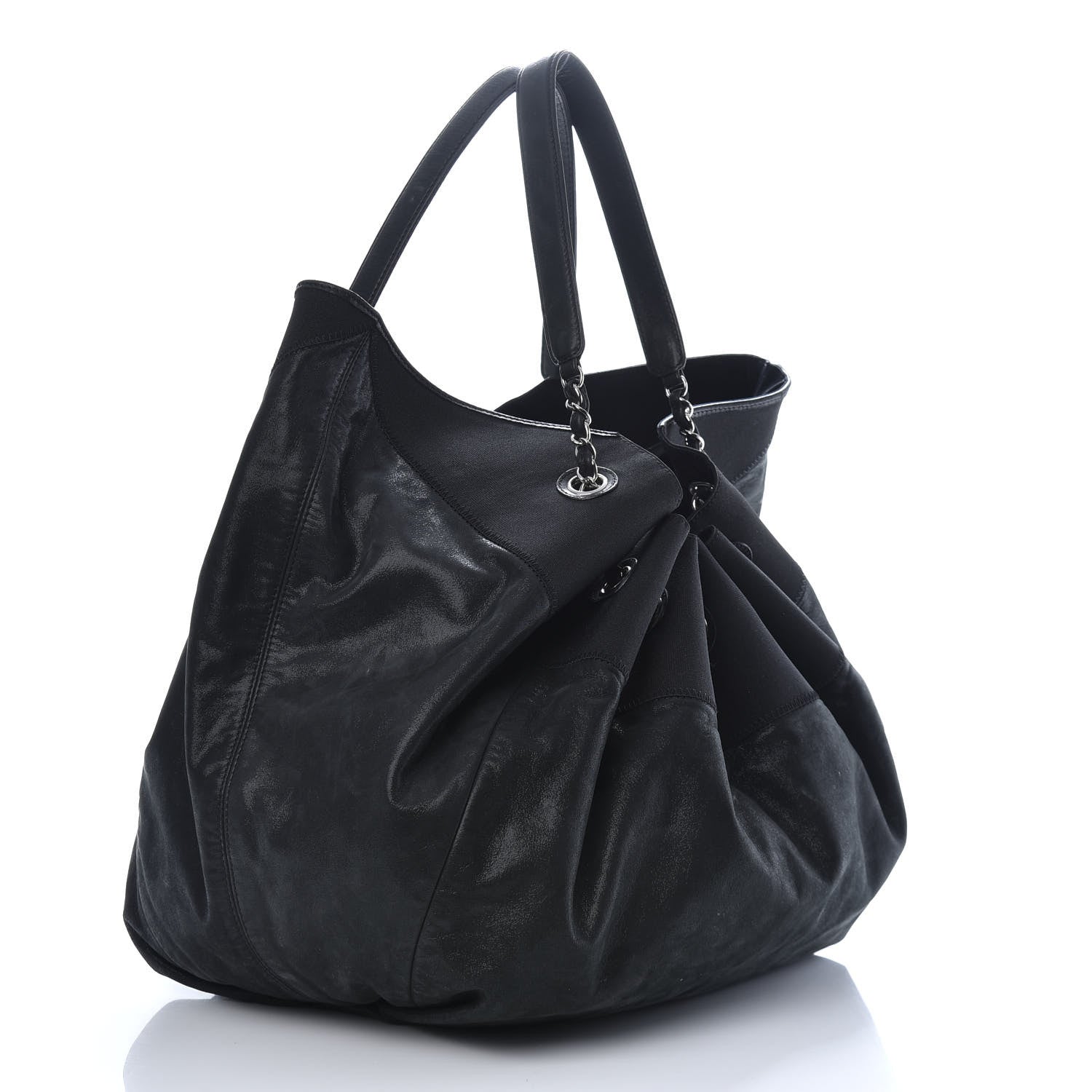 Chanel Iridescent Calfskin Large Stretch Spirit Cabas Black 3 of 8