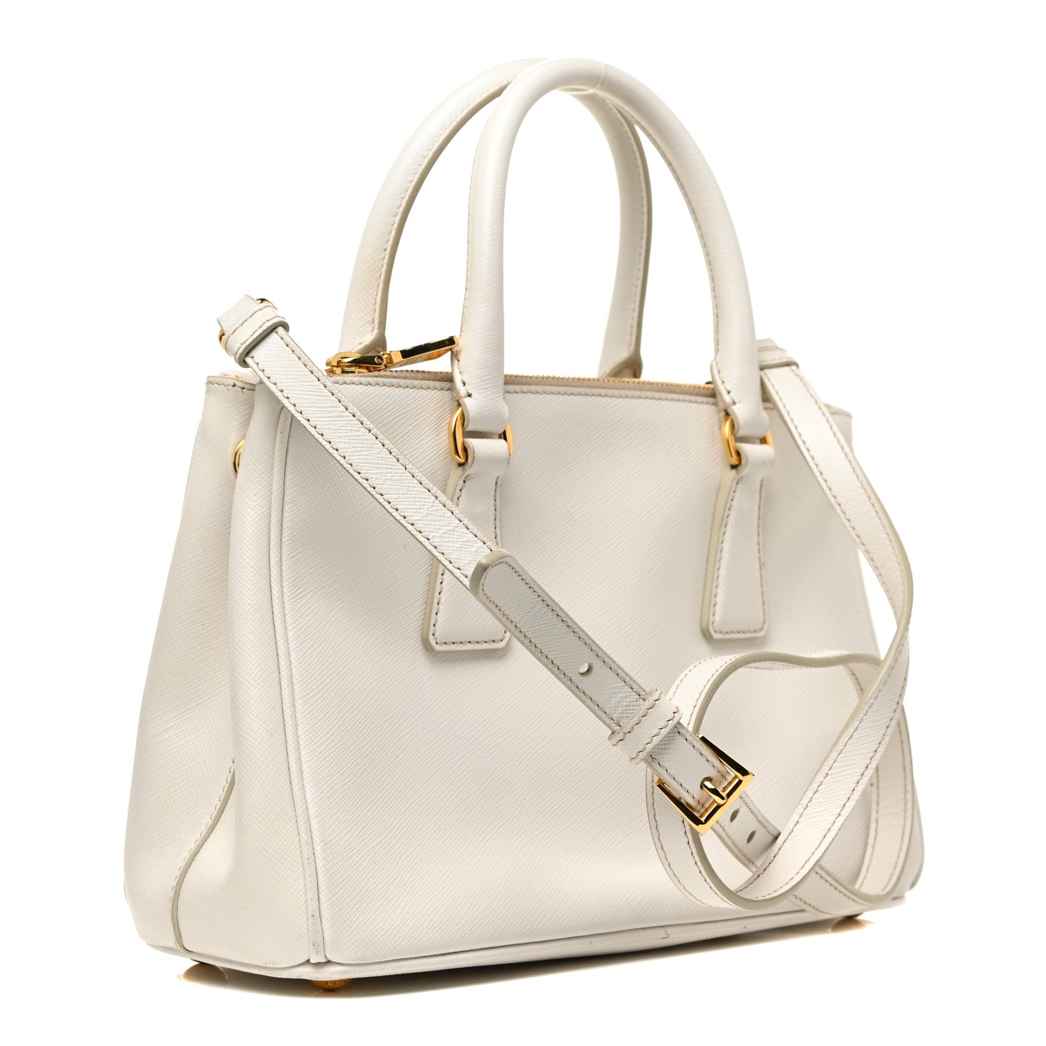 Prada Saffiano Lux Small Galleria Double Zip Tote White 3 of 17