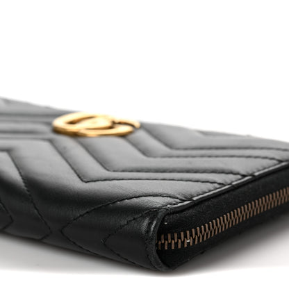 Gucci Calfskin Matelasse GG Marmont Zip Around Organizer Wallet Black 8 of 8