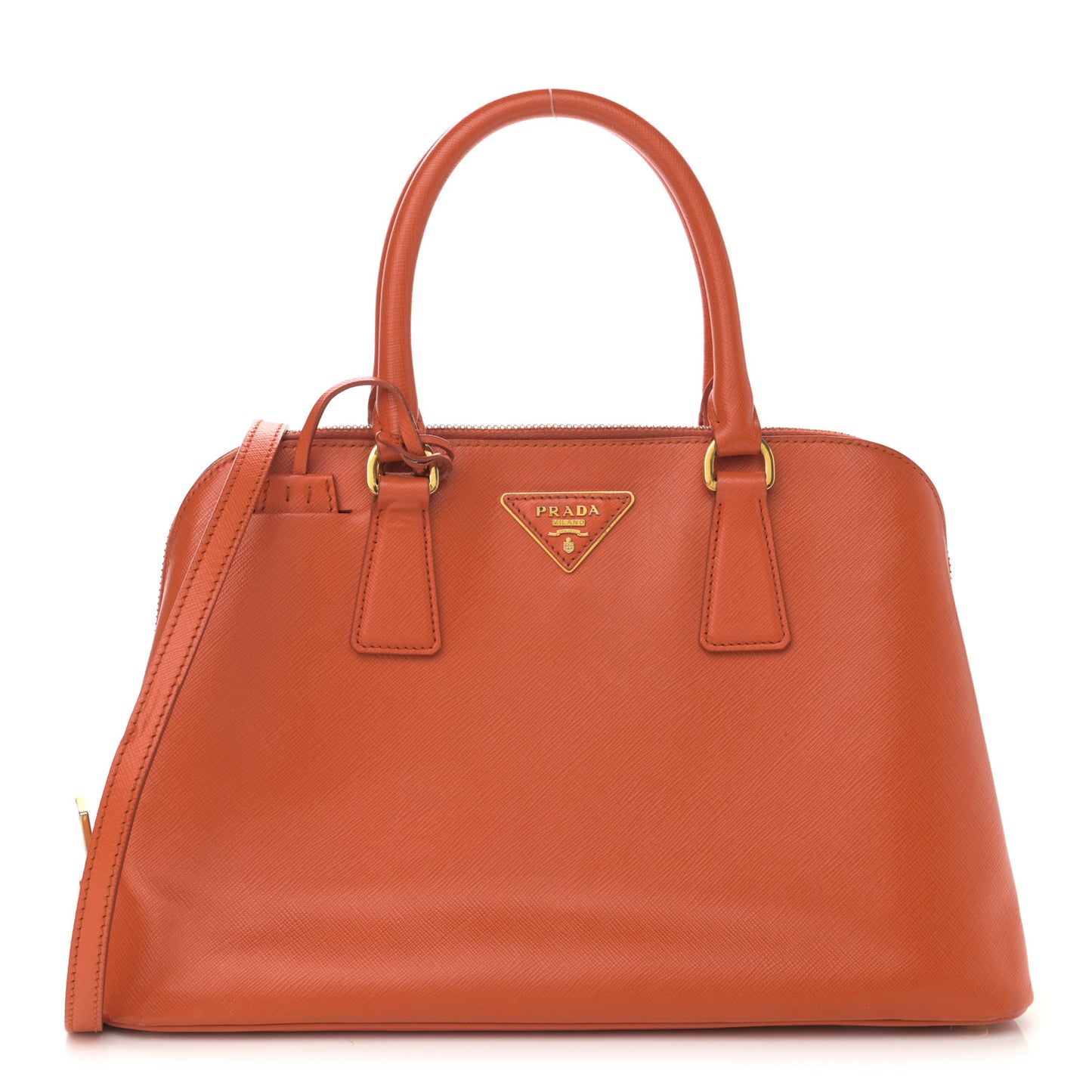 Saffiano Lux Medium Promenade Tote Papaya