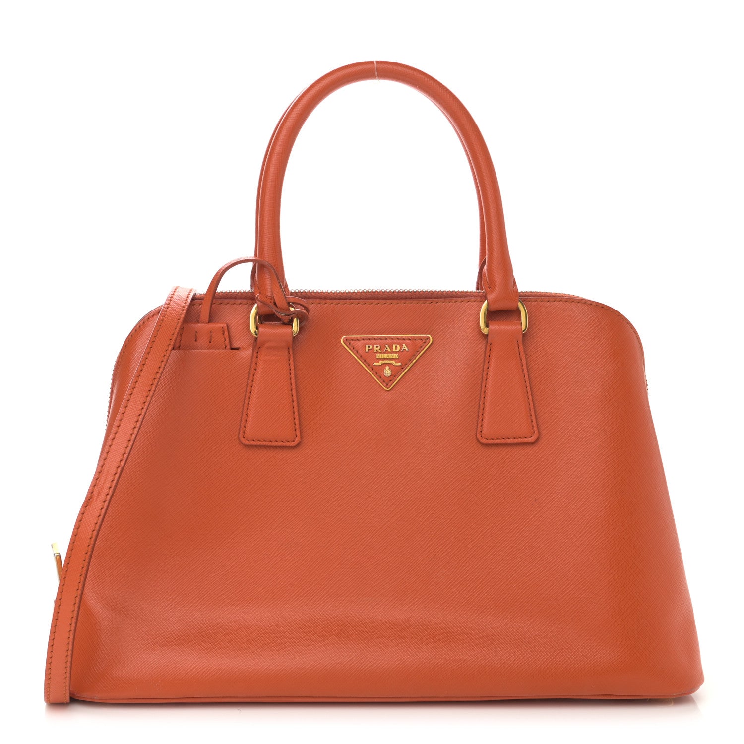 Prada Saffiano Lux Medium Promenade Tote Papaya 1 of 19