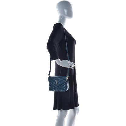 Saint Laurent Calfskin Y Quilted Monogram Toy Loulou Satchel Dark Green 3 of 12