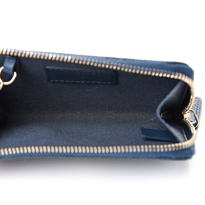 Chanel Iridescent Caviar Quilted Zipped Key Holder Case Dark Blue 4 of 9
