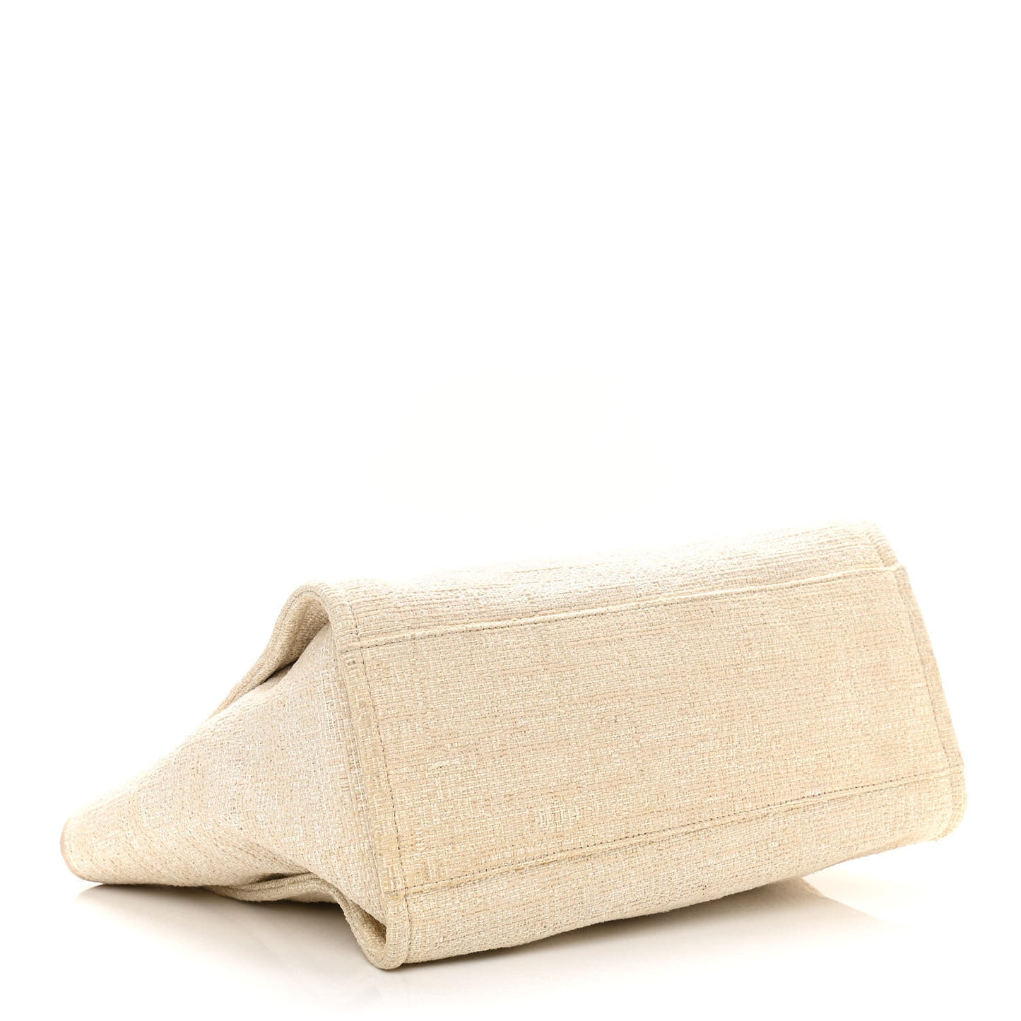 Mixed Fibers Calfskin Medium Deauville Tote Light Beige