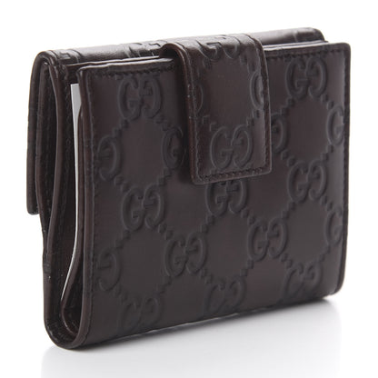 Gucci Guccissima Metal Bar French Flap Wallet Dark Chocolate 2 of 5