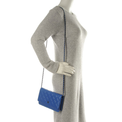 Chanel Caviar Quilted Wallet On Chain WOC Blue 2 of 8