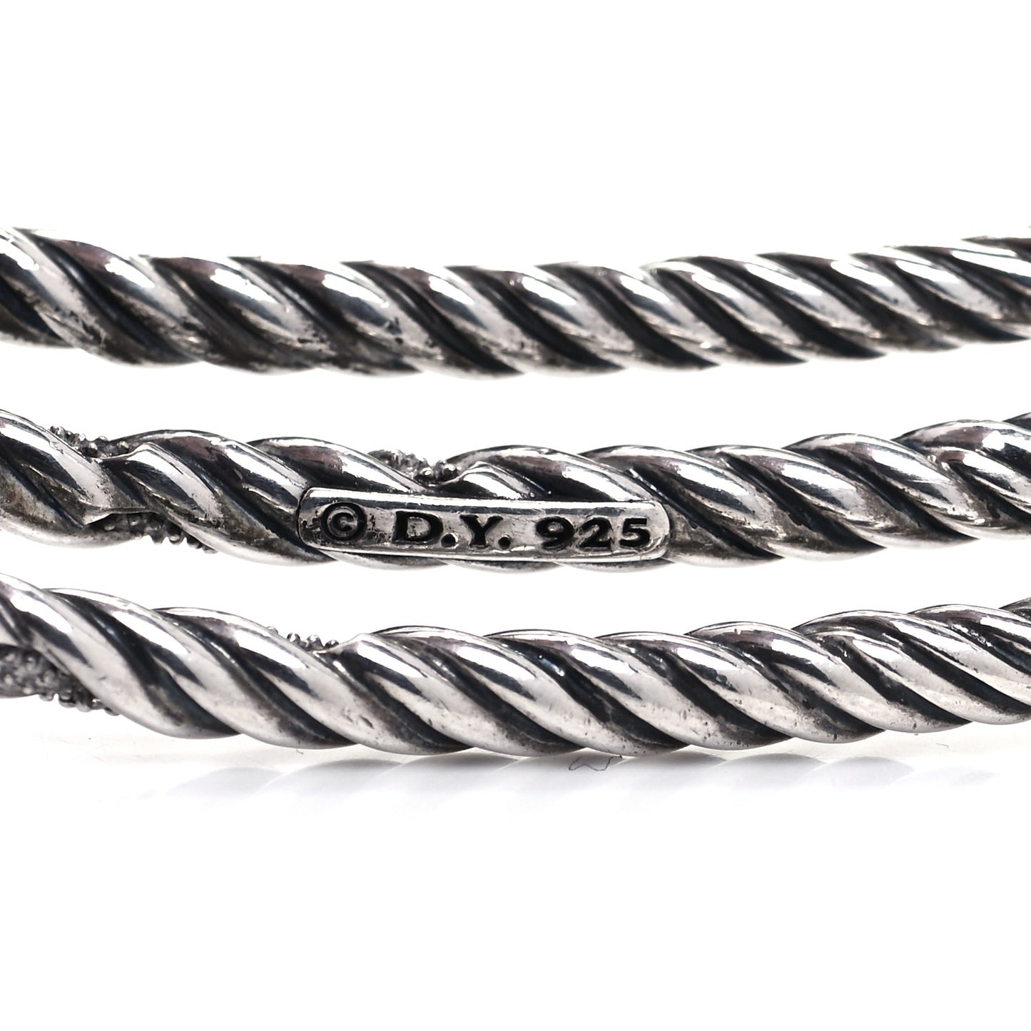 Sterling Silver Diamond 3-Row Open Willow Collar Necklace