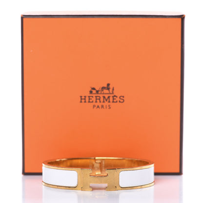 Hermes Enamel Narrow Clic Clac H Bracelet PM White 5 of 5