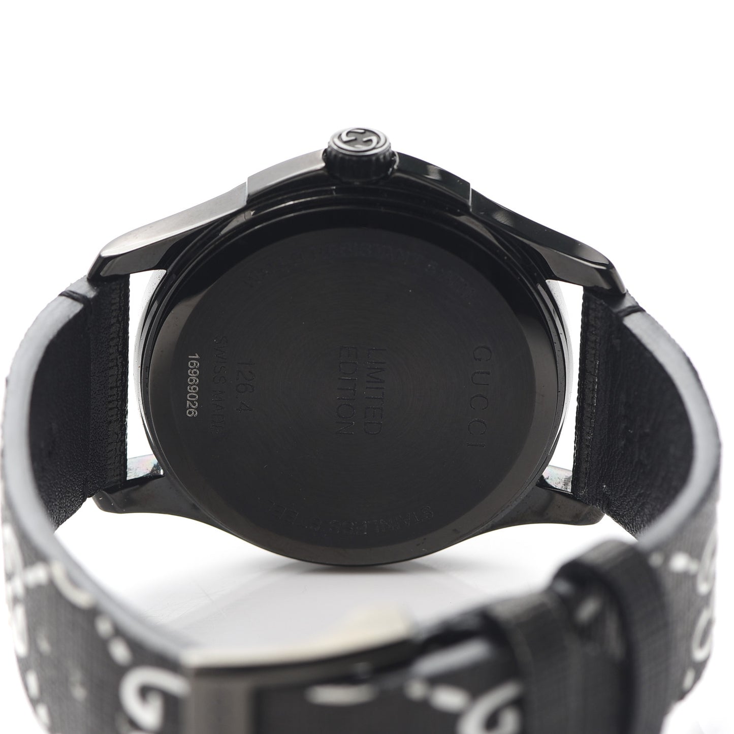 PVD Stainless Steel Canvas 38mm G-Timeless Ghost Quartz Watch Black