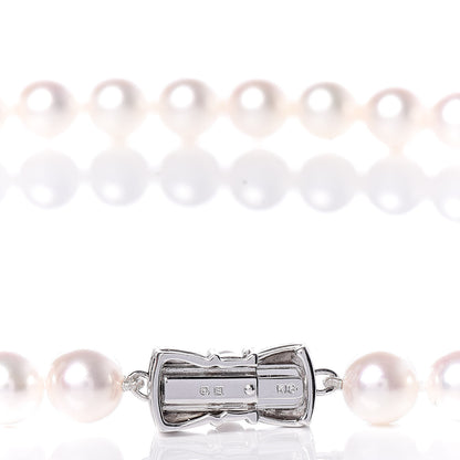 Mikimoto Sterling Silver 18K White Gold Akoya Pearl 7-8mm Strand Necklace Earring Set 9 of 10