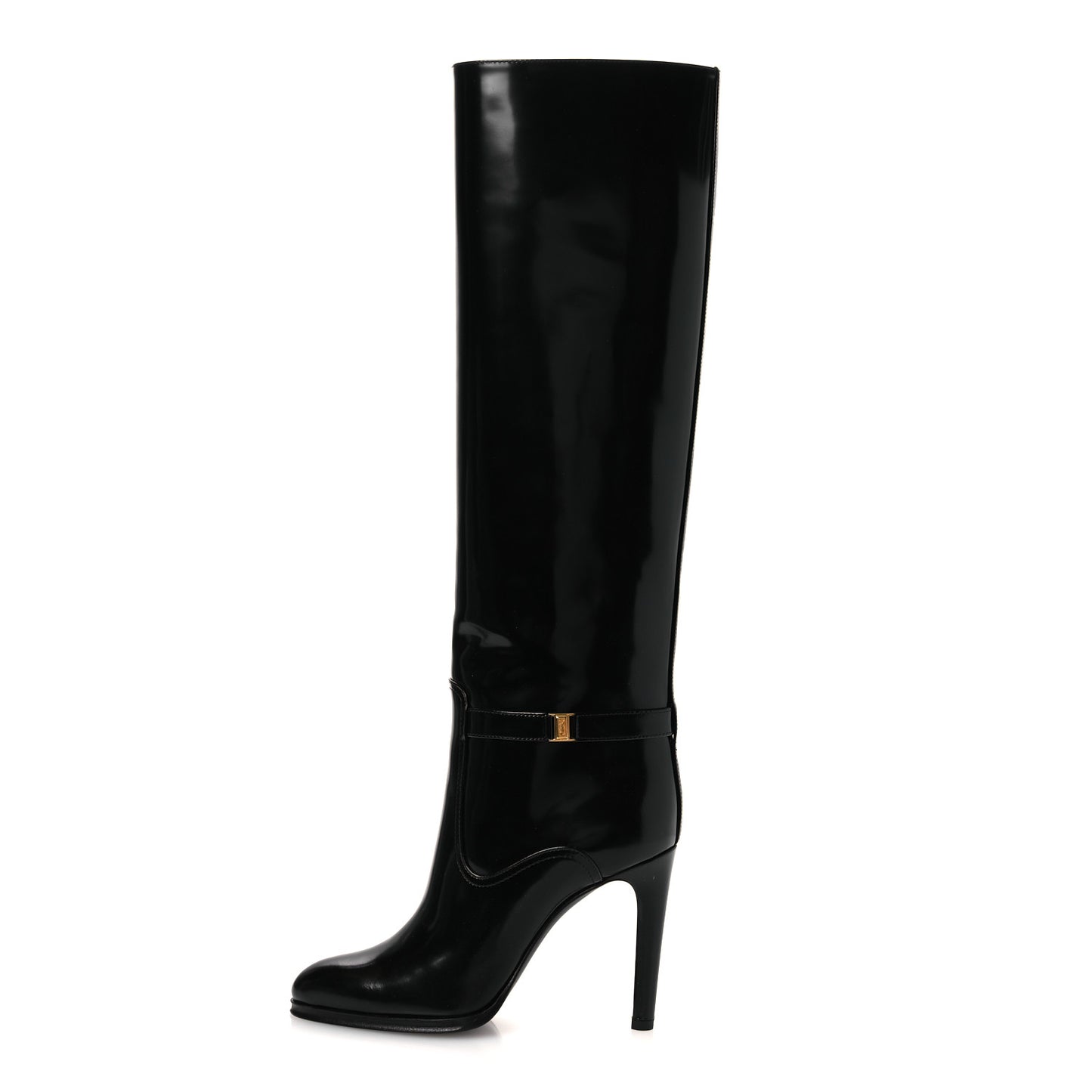 Patent Calfskin Diane 100 Boots 37 Black