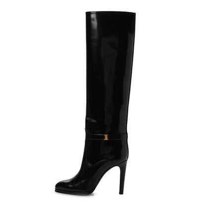 Saint Laurent Patent Calfskin Diane 100 Boots 37 Black 1 of 12