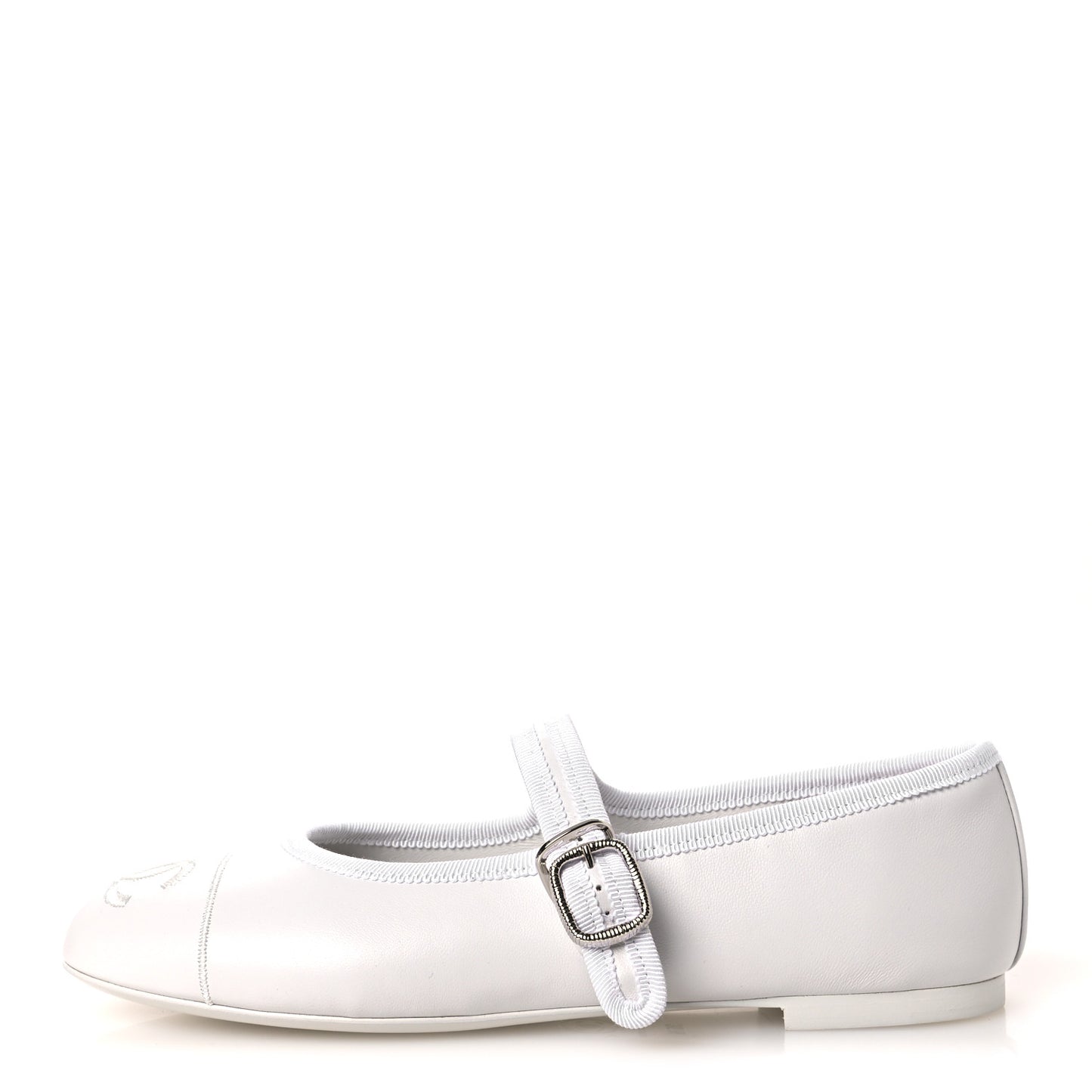 Lambskin Mary Jane Flats 36.5 White