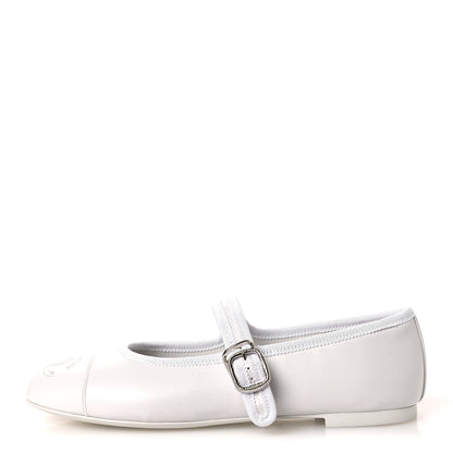 Chanel Lambskin Mary Jane Flats 36.5 White 1 of 11