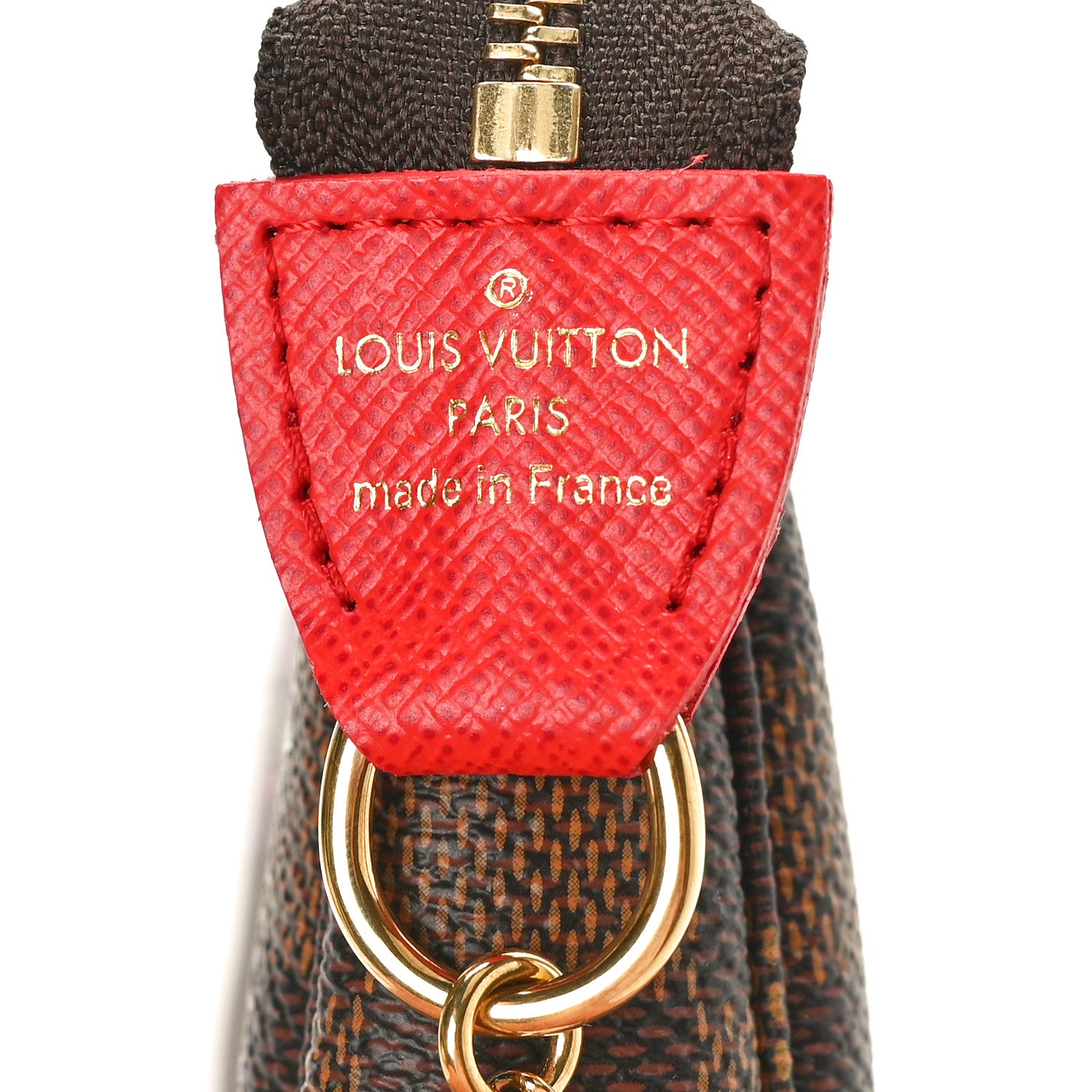 Louis Vuitton Damier Ebene 2019 Christmas Animation Mini Pochette Accessories Red 7 of 10