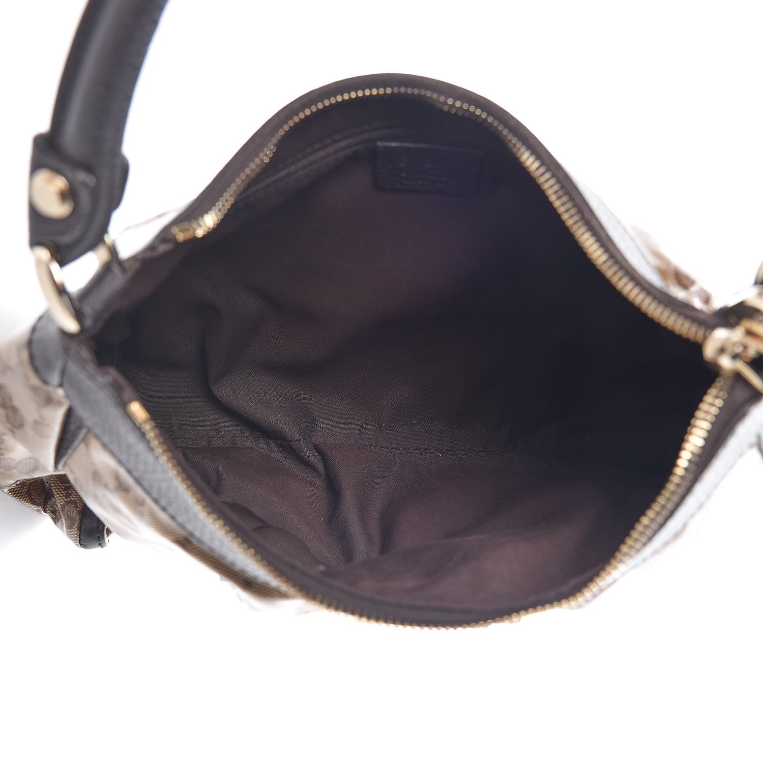 Gucci Crystal Monogram D Ring Gold Hobo Brown 5 of 9