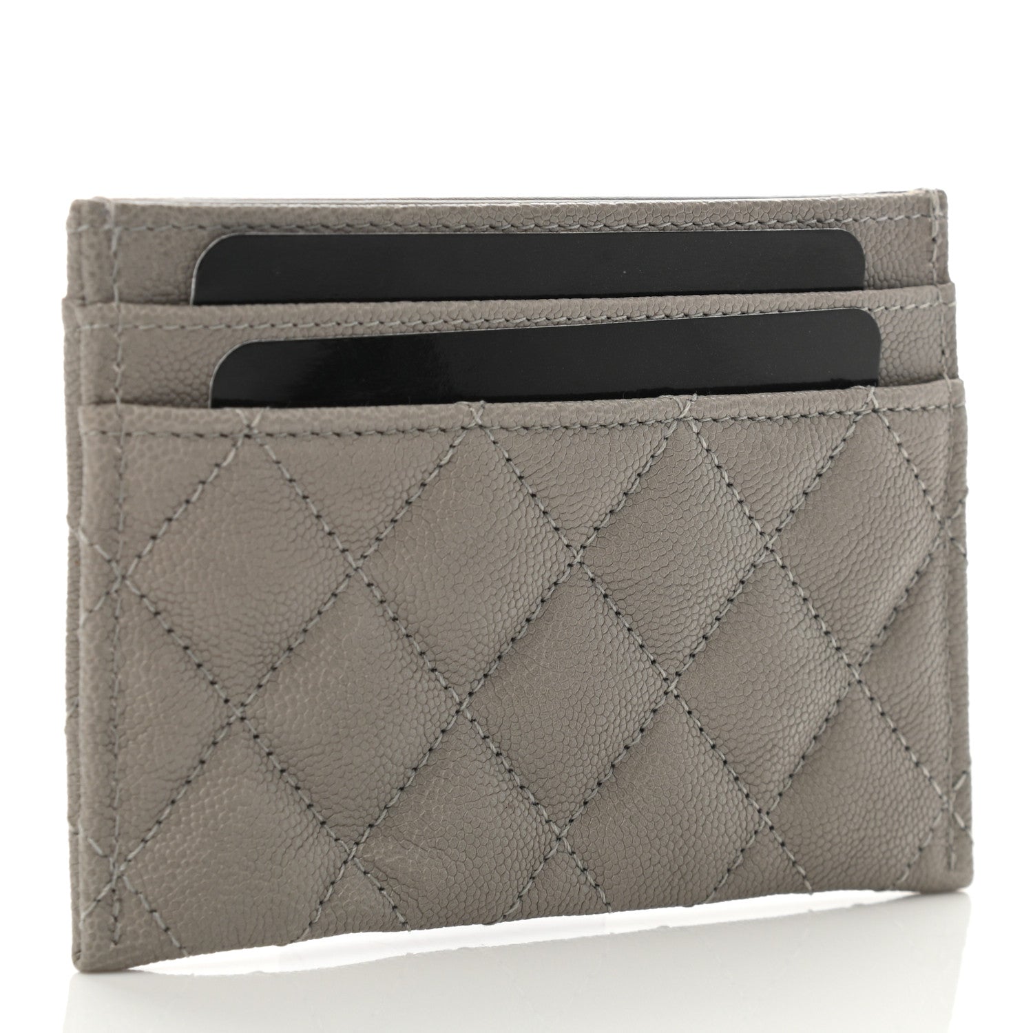 Chanel Caviar Quilted Boy Card Holder Grey 3 of 8