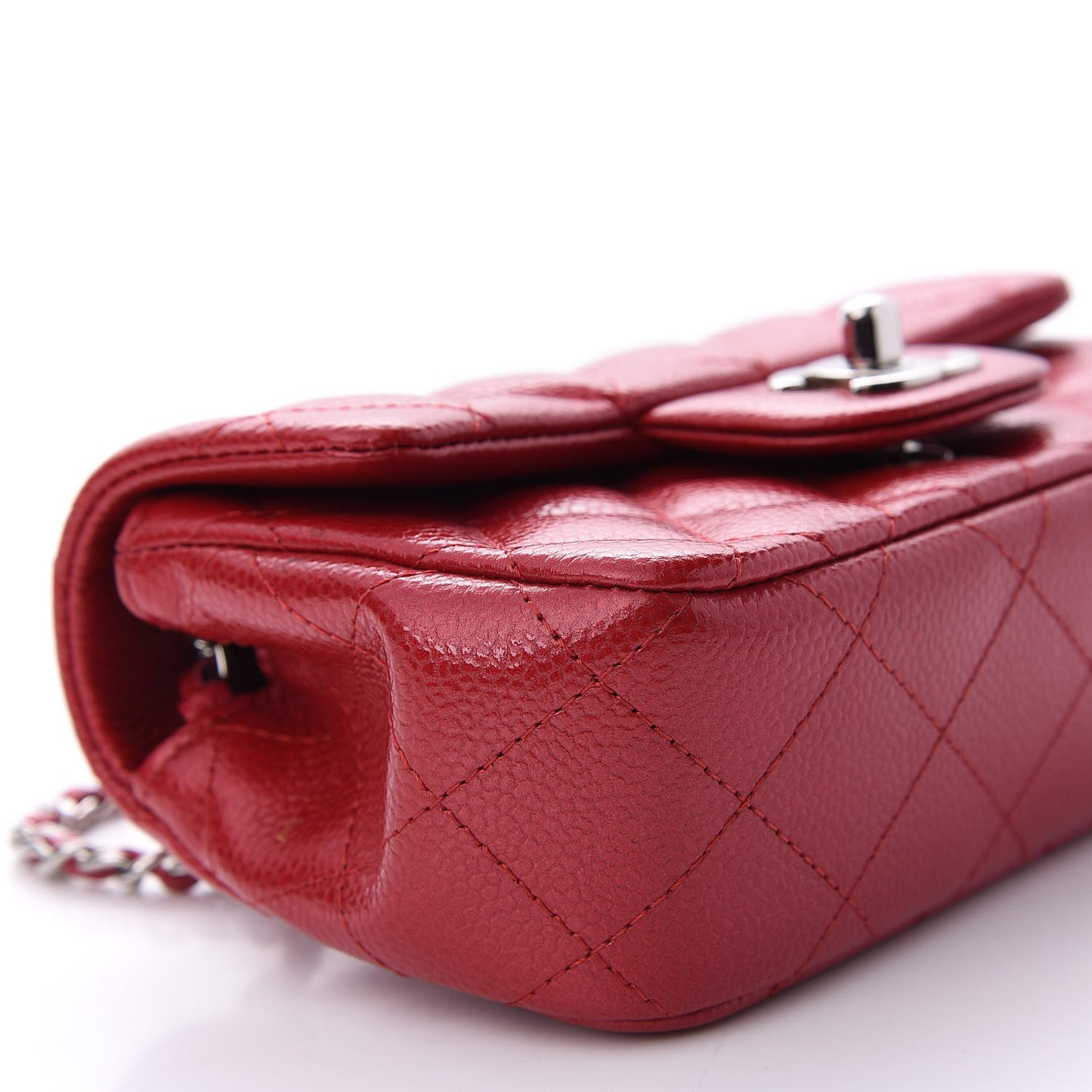 Caviar Quilted Extra Mini Flap Red