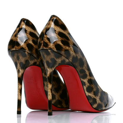 Christian Louboutin Patent Leopardino So Kate 100 Pumps 37 Brown 3 of 5
