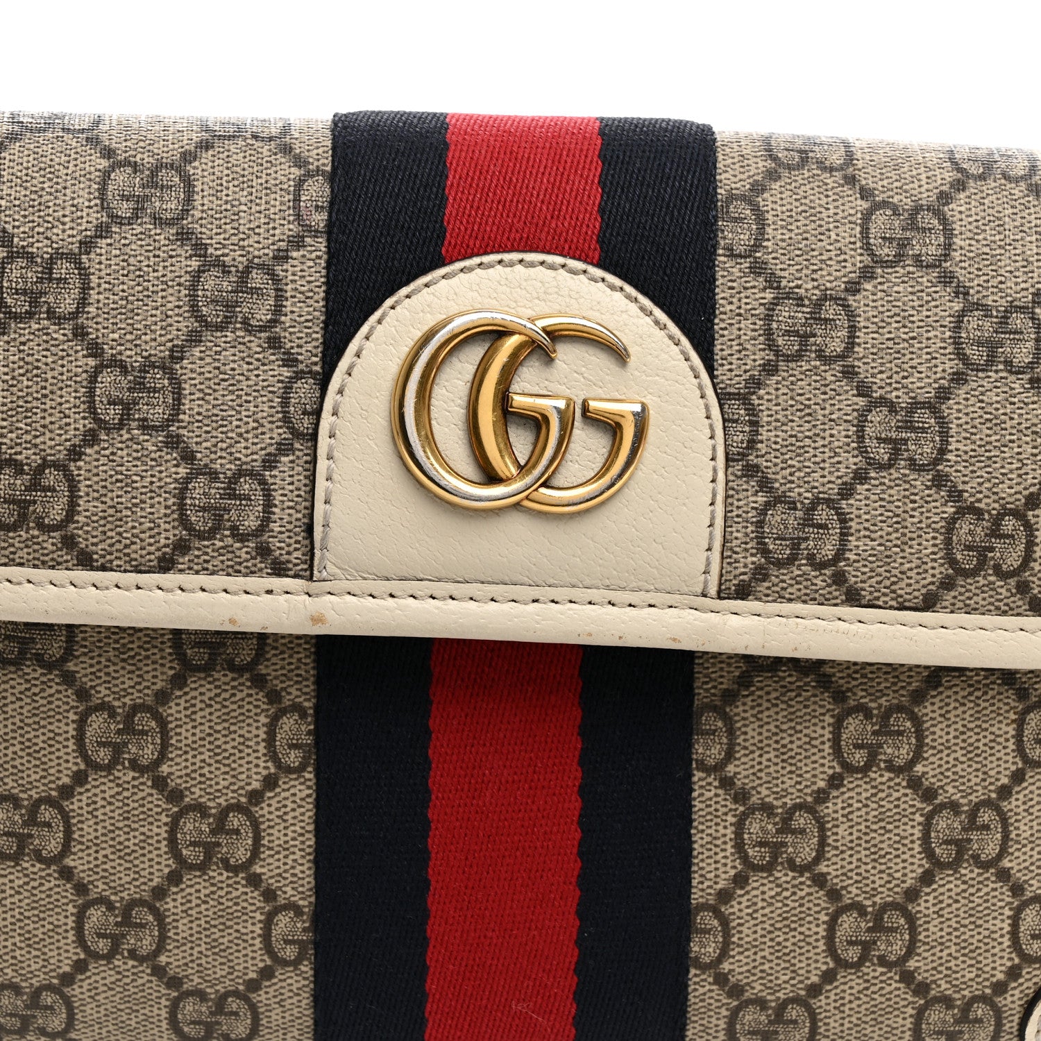 Gucci GG Supreme Monogram Web Small Ophidia Belt Bag 90 36 Beige Ebony White 7 of 12