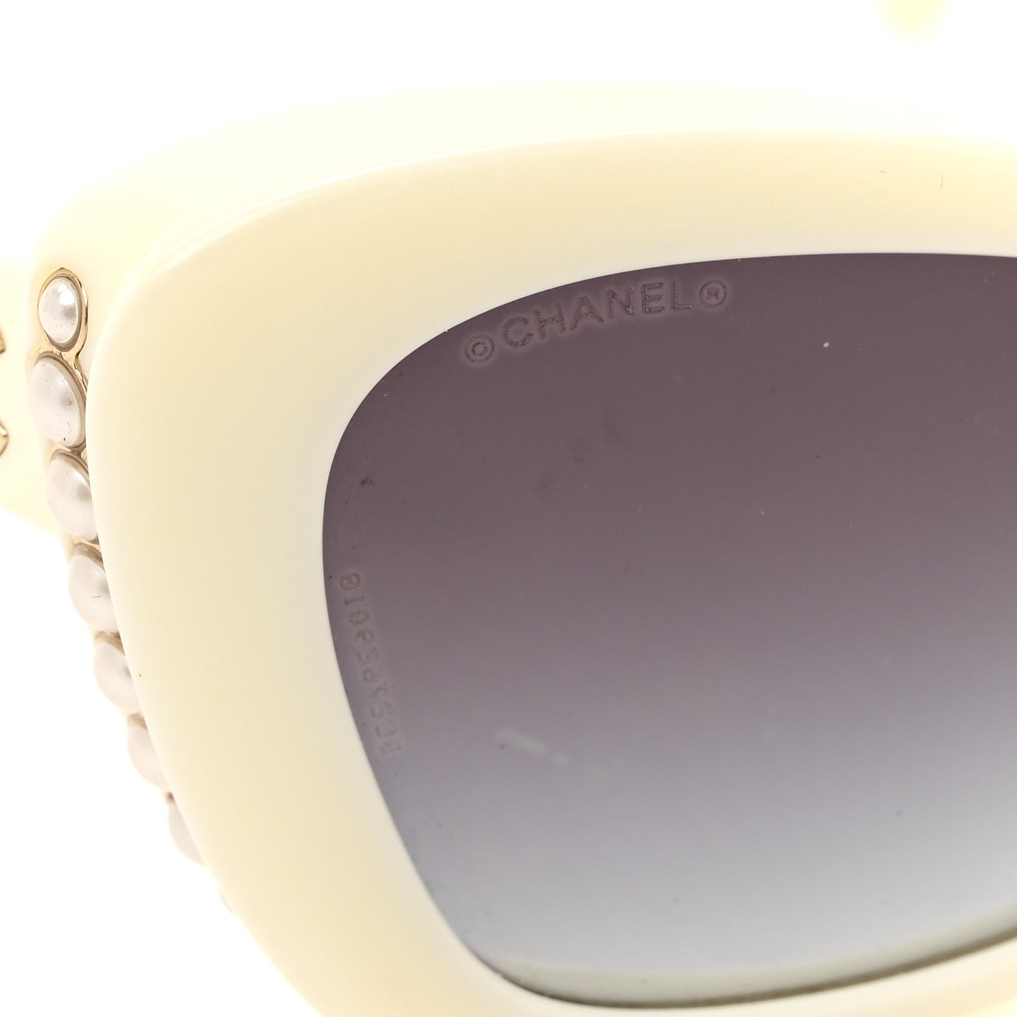 Acetate Pearl Cat Eye CC Sunglasses 5481-H-A White