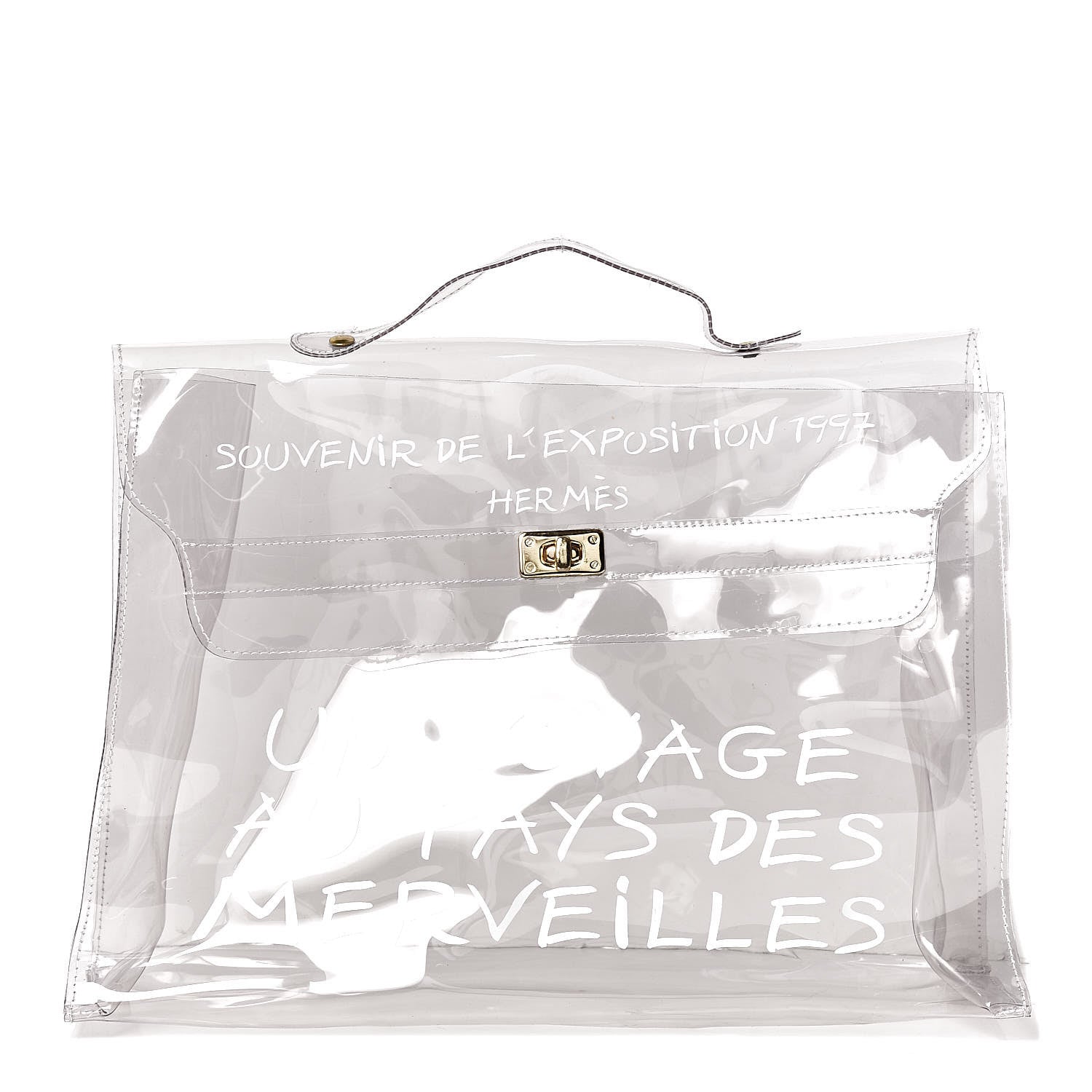 Hermes Vinyl Souvenir De L'Exposition Kelly Transparent 1 of 9