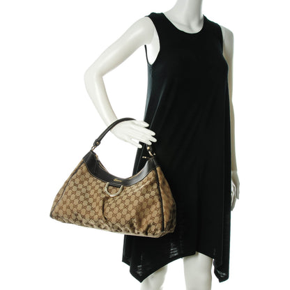 Gucci Monogram Large D Gold Hobo Dark Brown 2 of 7