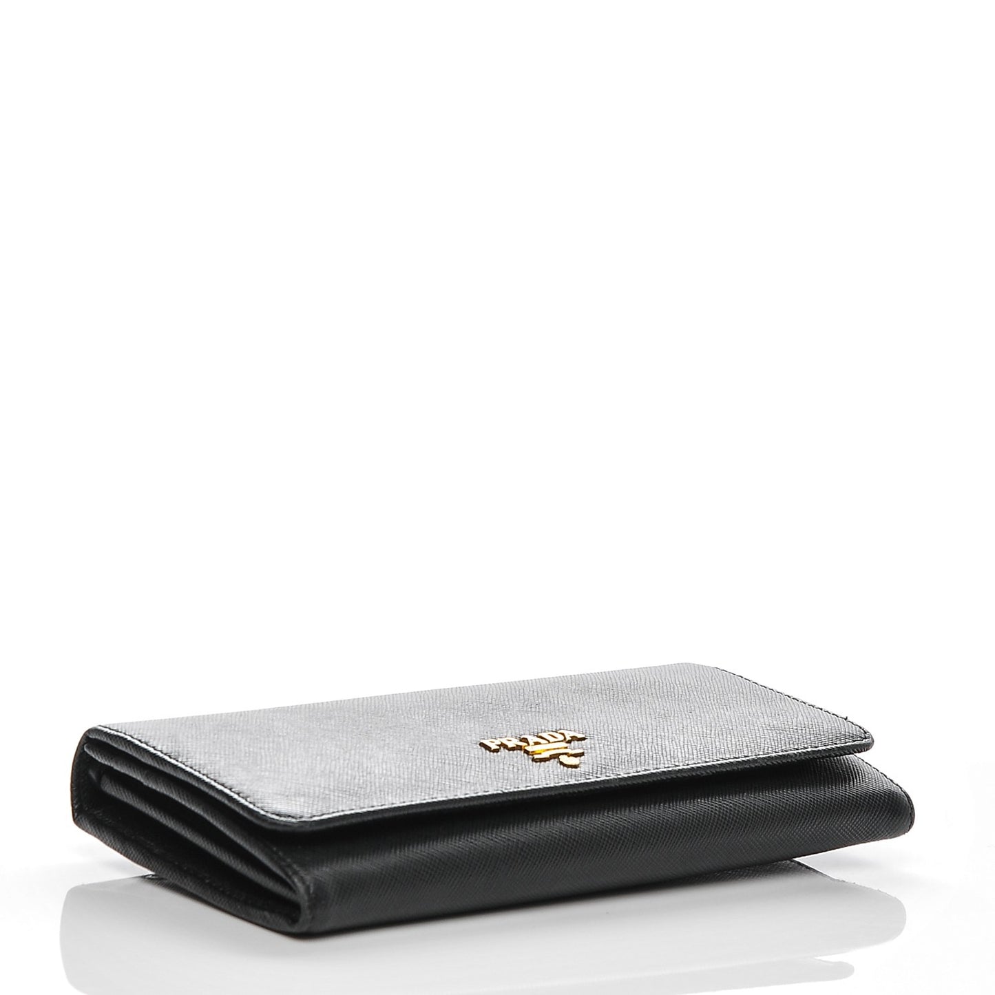 Saffiano Metal Continental Flap Wallet Nero Black
