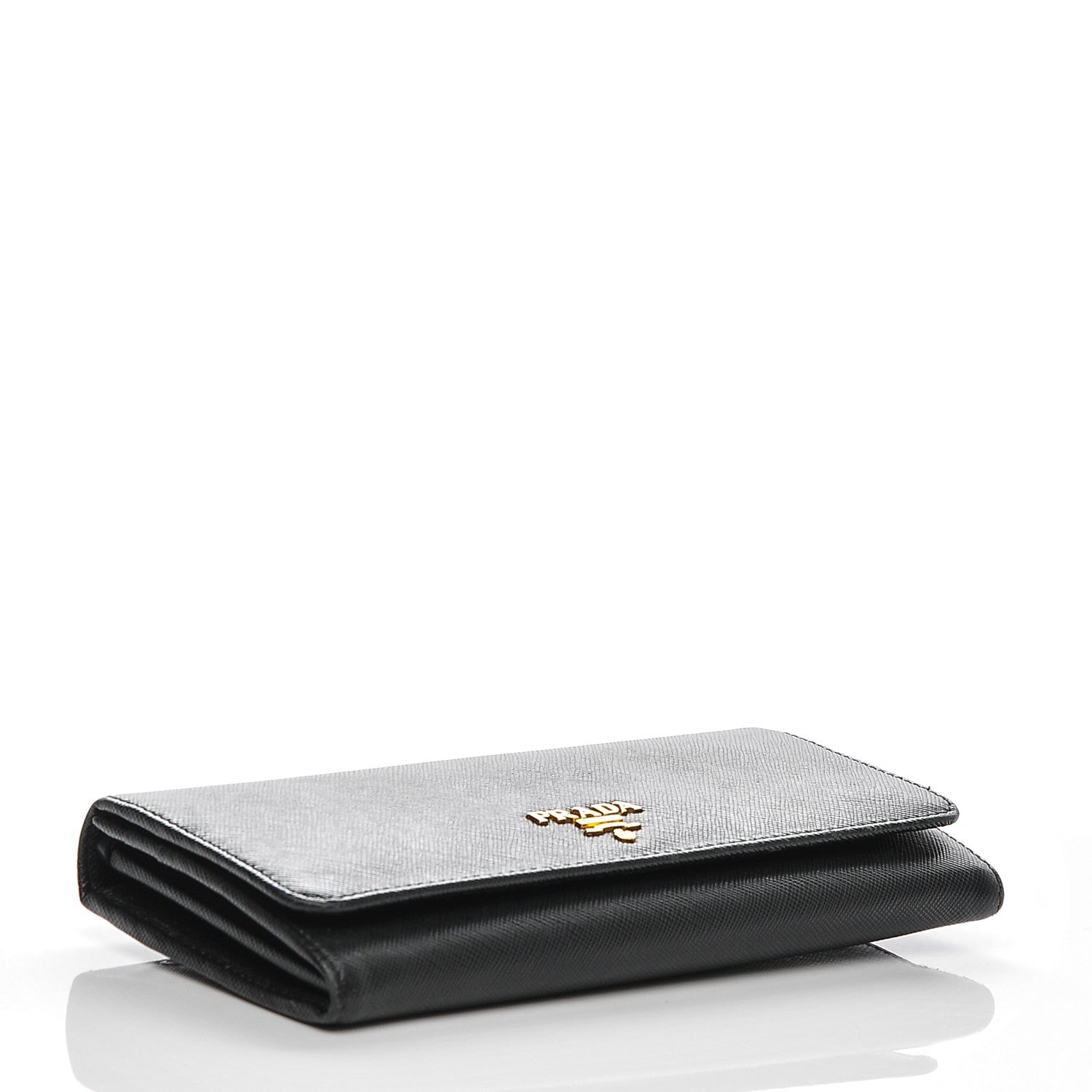Prada Saffiano Metal Continental Flap Wallet Nero Black 4 of 7