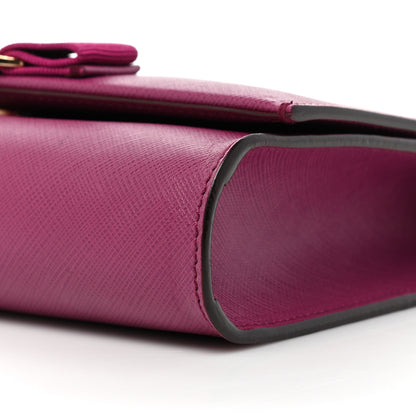 Salvatore Ferragamo Calfskin Mini Miss Vara Bow Chain Bag Sangria 7 of 11