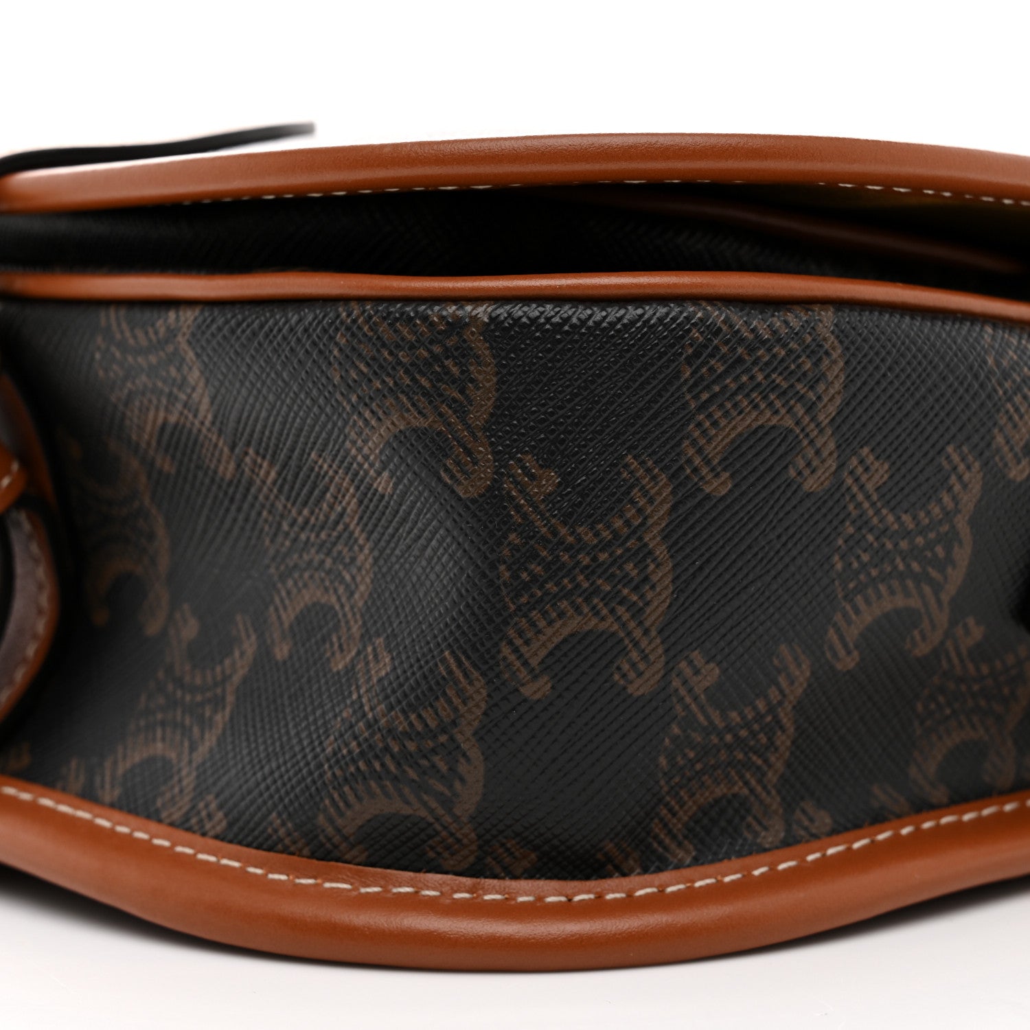 Celine Triomphe Canvas Medium Folco Bag Tan 10 of 11