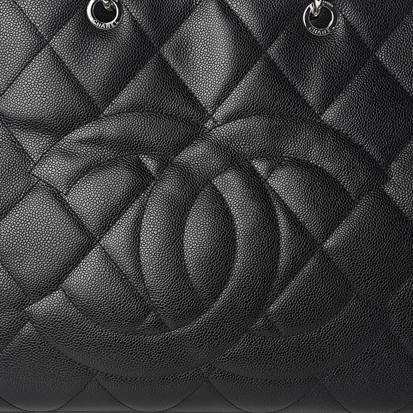 Soft Caviar Quilted CC Timeless Tote Black