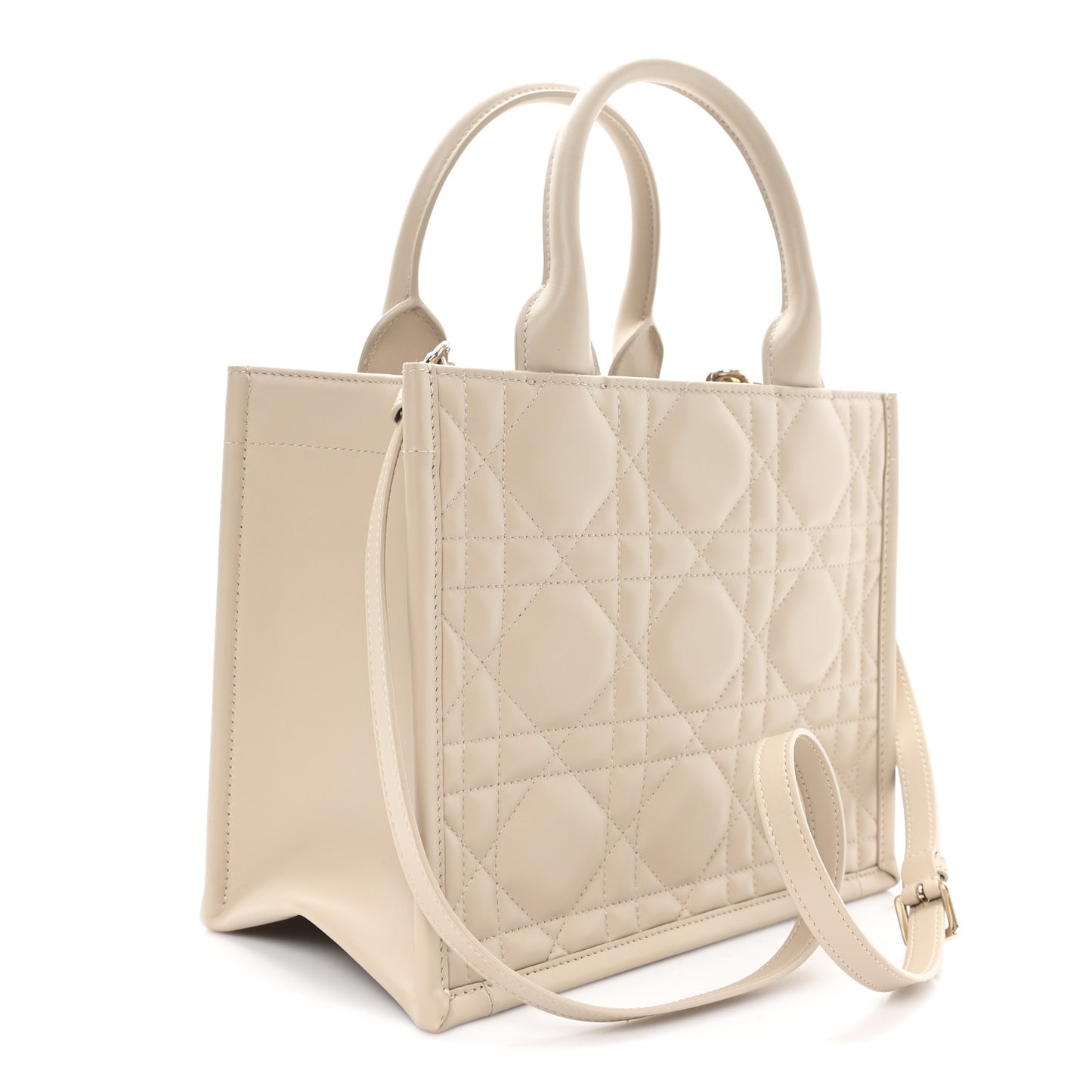 Calfskin Macrocannage Small Book Tote Taupe