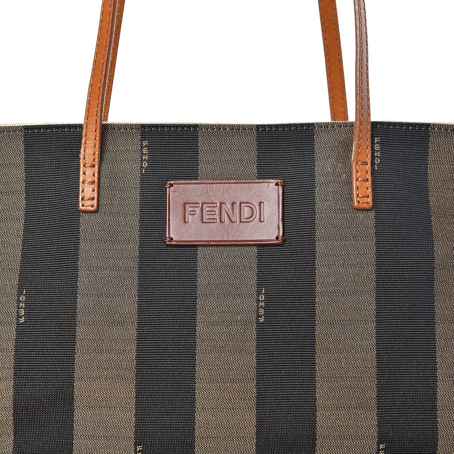 Fendi Pequin Cuoio Vegetale Medium Roll Tote Tobacco Cuoio Miele 7 of 21