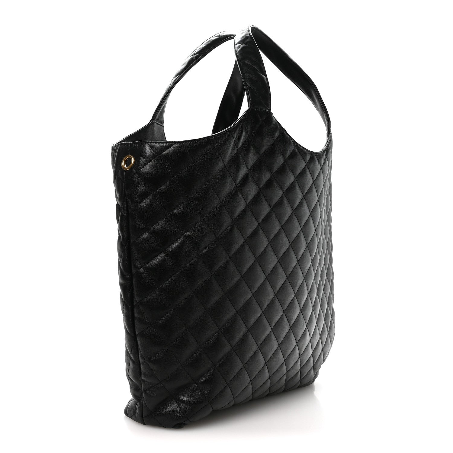 Saint Laurent Lambskin Quilted Maxi Icare Shopping Tote Black 3 of 10
