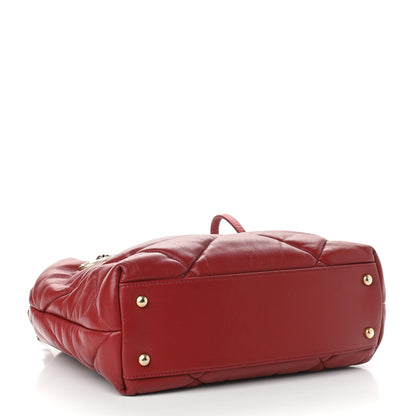 Chanel Lambskin Quilted Large Bowling Bag Red 4 of 11