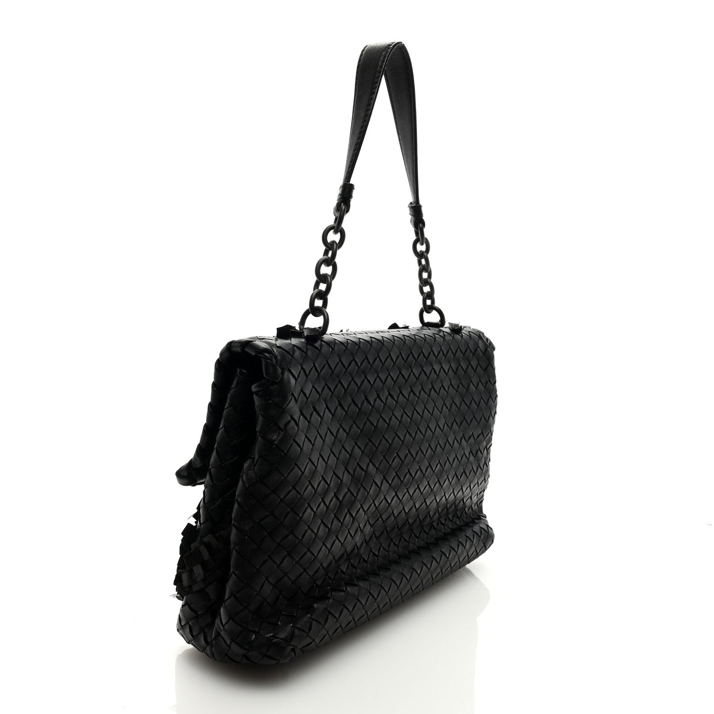 Nappa Intrecciato Fringe Flap Black