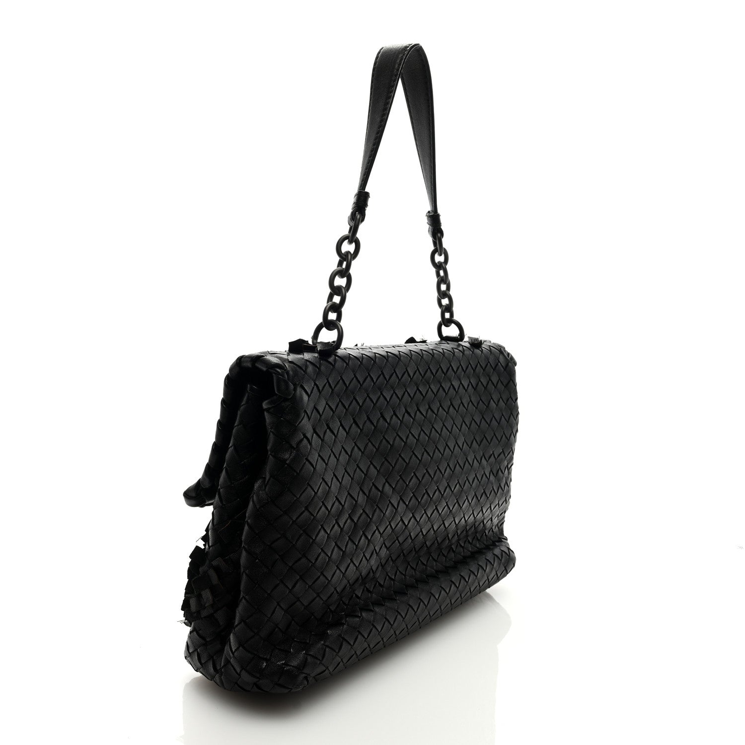Bottega Veneta Nappa Intrecciato Fringe Flap Black 3 of 8