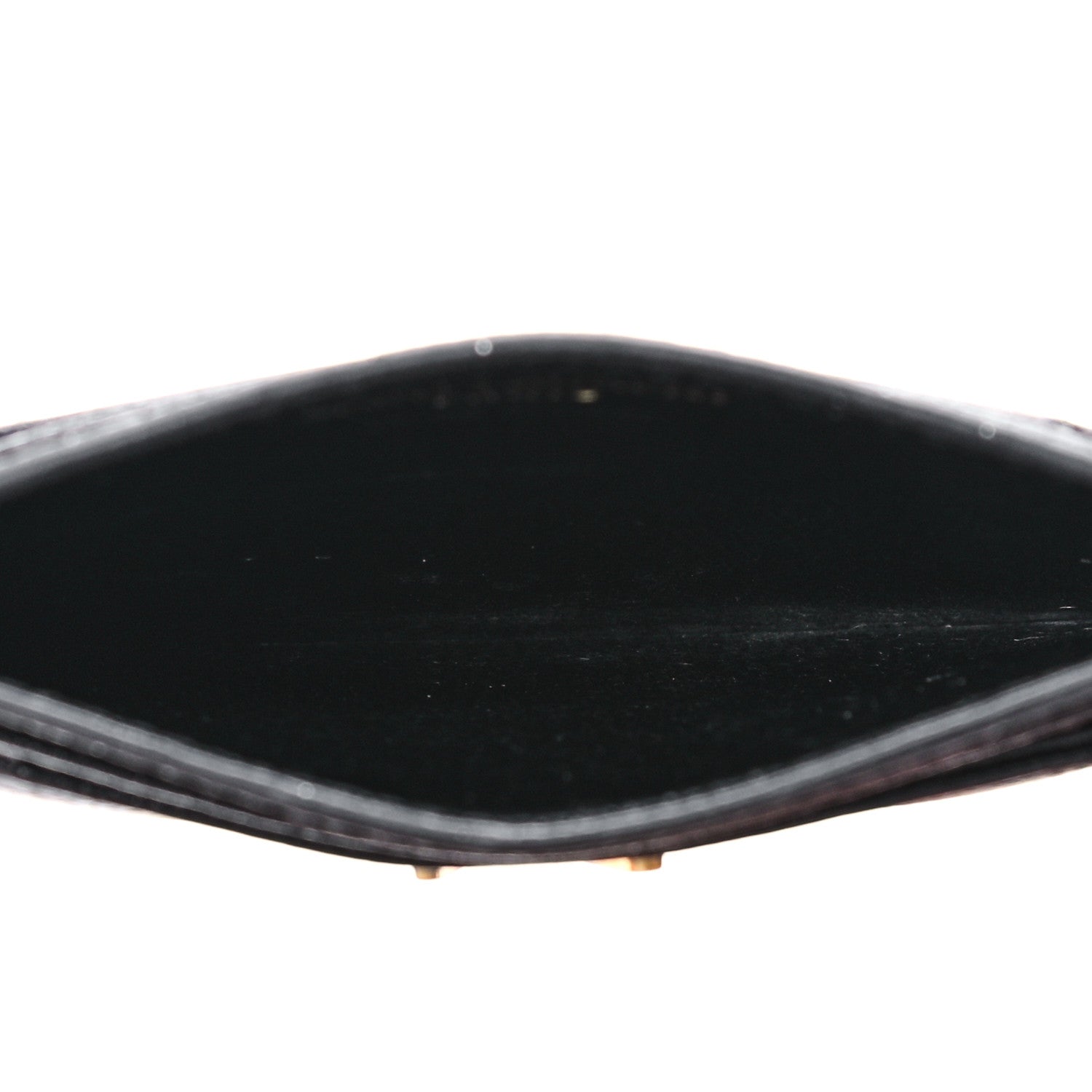 Saint Laurent Grain De Poudre Matelasse Chevron Monogram Credit Card Case Black 5 of 8