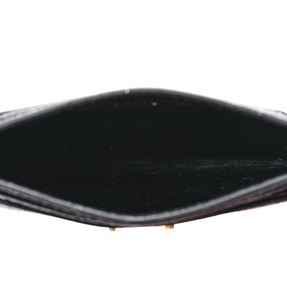 Saint Laurent Grain De Poudre Matelasse Chevron Monogram Credit Card Case Black 5 of 8