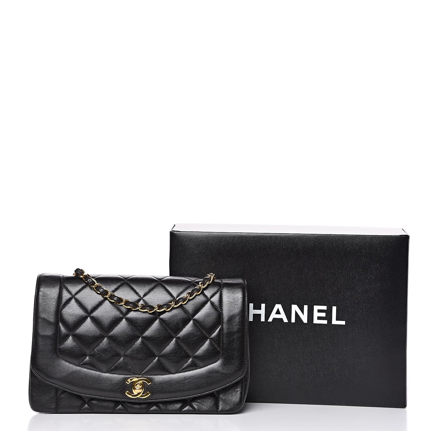Lambskin Quilted Medium Single Flap Black