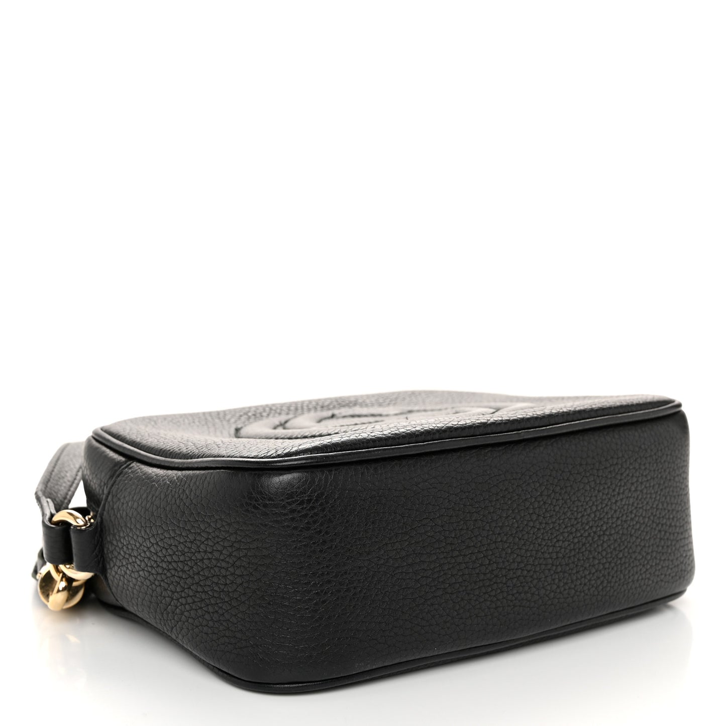 Pebbled Calfskin Small Soho Disco Bag Black