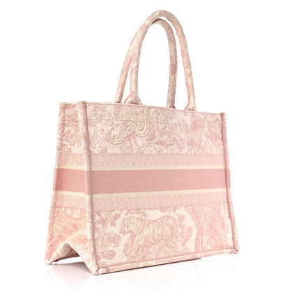 Christian Dior Canvas Embroidered Medium Dioriviera Toile De Jouy Book Tote Rose 3 of 13
