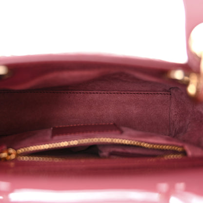 Christian Dior Patent Cannage Mini Lady Dior Dark Pink 5 of 11