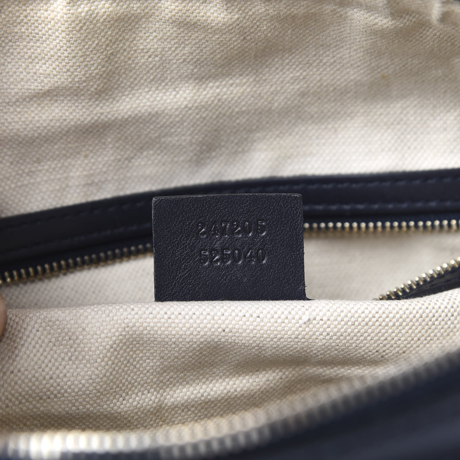 Gucci Monogram Selleria Calfskin Vintage Web Medium Boston Beige Blue 8 of 11