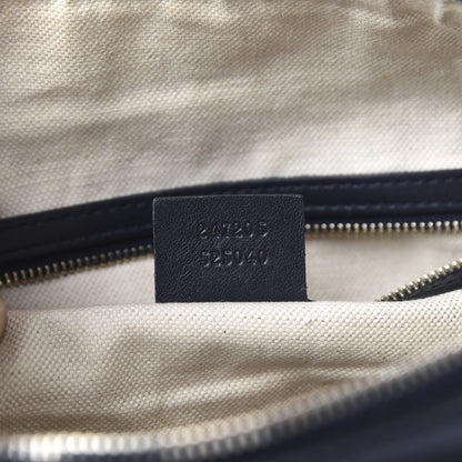 Gucci Monogram Selleria Calfskin Vintage Web Medium Boston Beige Blue 8 of 11
