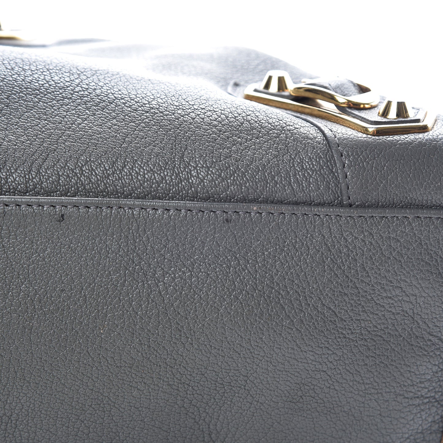 Chevre Gold Metallic Edge Hardware City Gris Acier