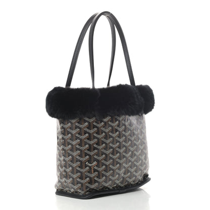 Goyard Goyardine Rabbit Rex Fur Reversible Mini Anjou Black 3 of 5